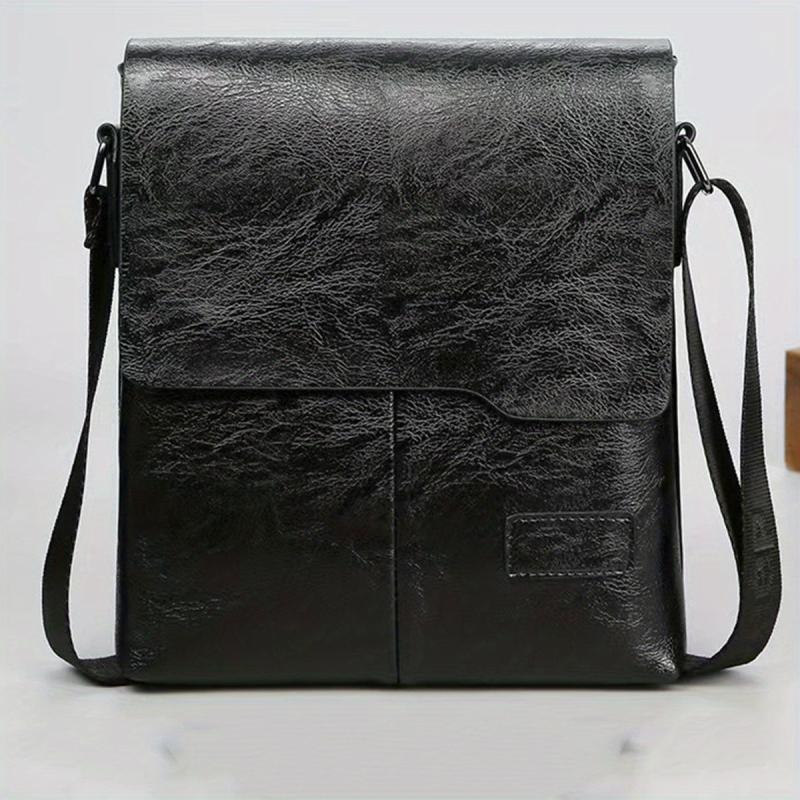 Vintage Crossbody Messenger Bag Retro PU Shoulder Bag Casual Briefcase Handbag