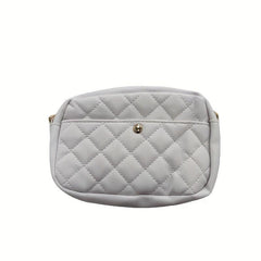 Minimalist Quilted Argyle Pattern Bag Square Zipper Coin Purse