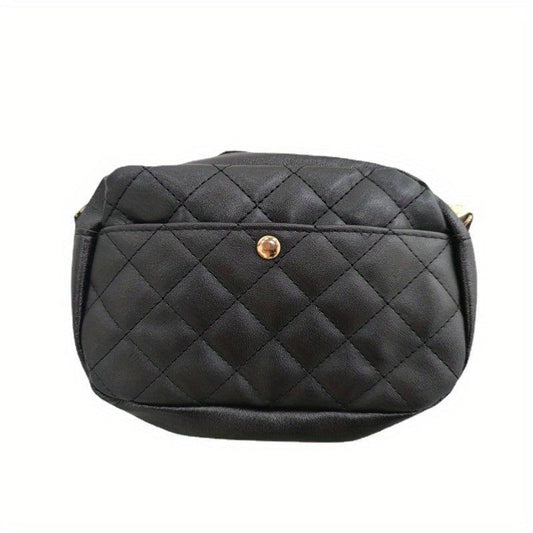 Minimalist Quilted Argyle Pattern Bag Square Zipper Coin Purse