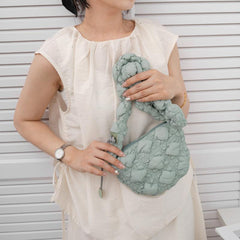 Cloud Ruched Shoulder Bag Rhombus Quilted Crossbody Bag Small Underarm Purse