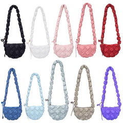 Cloud Ruched Shoulder Bag Rhombus Quilted Crossbody Bag Small Underarm Purse