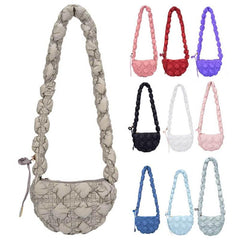 Cloud Ruched Shoulder Bag Rhombus Quilted Crossbody Bag Small Underarm Purse