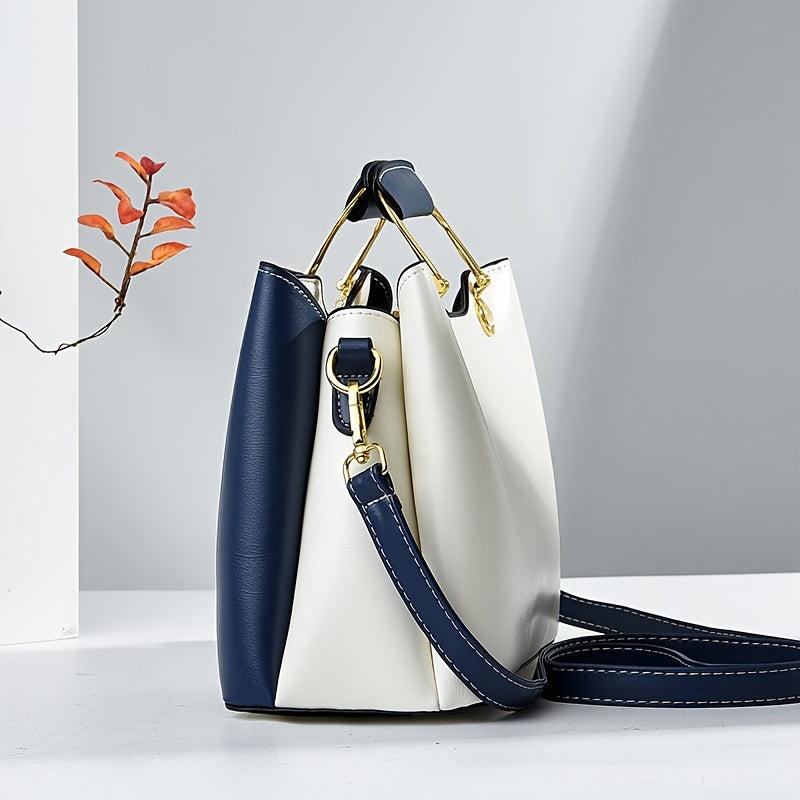 Colorblock Top Handle Satchel Crossbody Bag Women's Handbag & Shoulder Purse