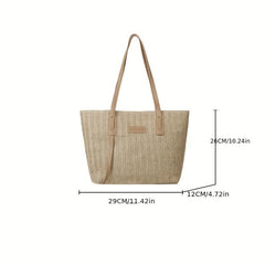 Straw Crossbody Bag Boho Style Chain Shoulder Bag Summer Beach Purse
