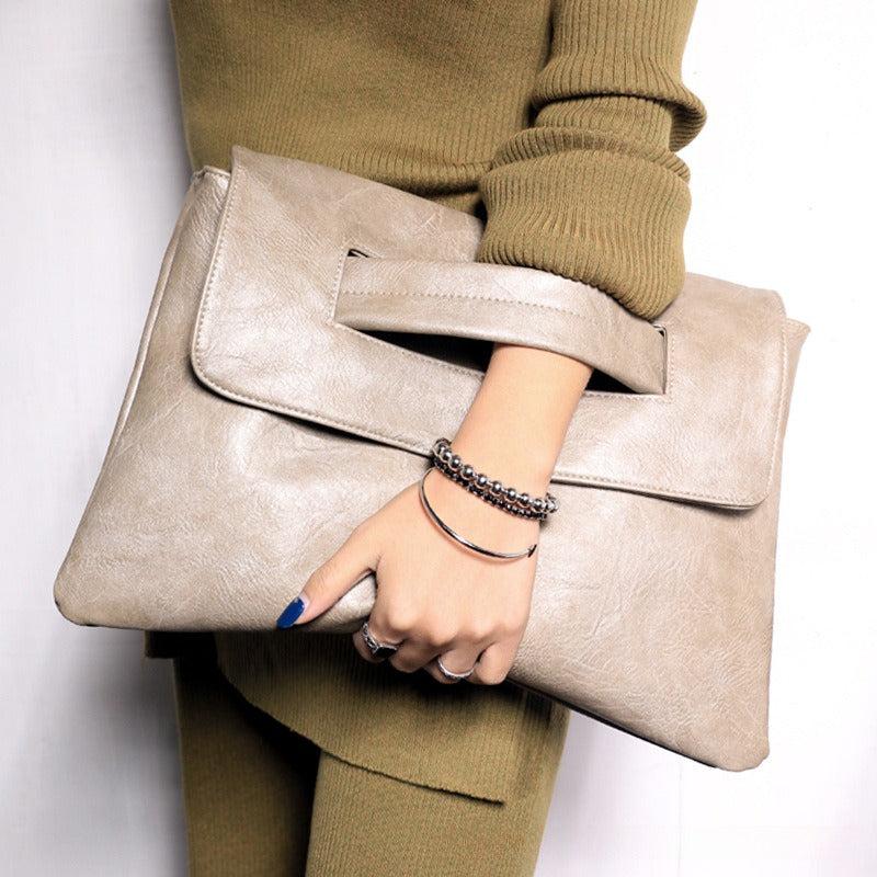 Solid Clutch Wallet All Match Large Capacity Carry On Purse PU Leather Bag