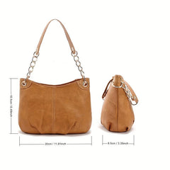 Casual Minimalist Shoulder Bag Solid Underarm Bag Women's Stylish Chain