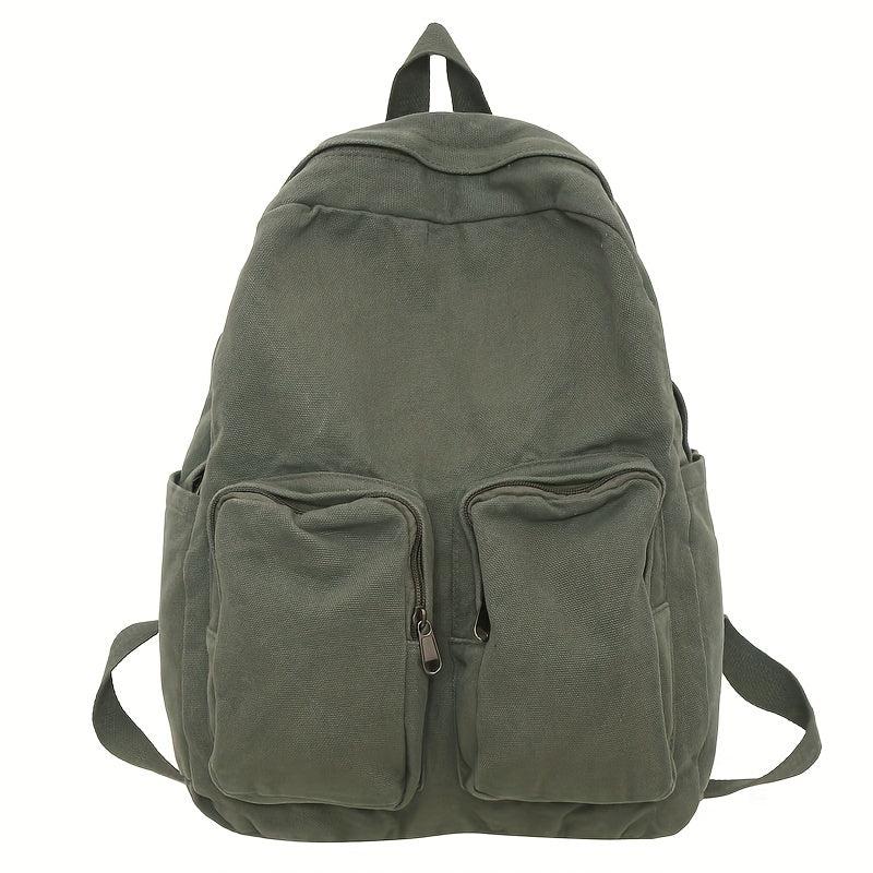 Vintage Canvas Preppy Backpack College Travel Knapsack Laptop Bookbag