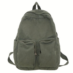 Vintage Canvas Preppy Backpack College Travel Knapsack Laptop Bookbag