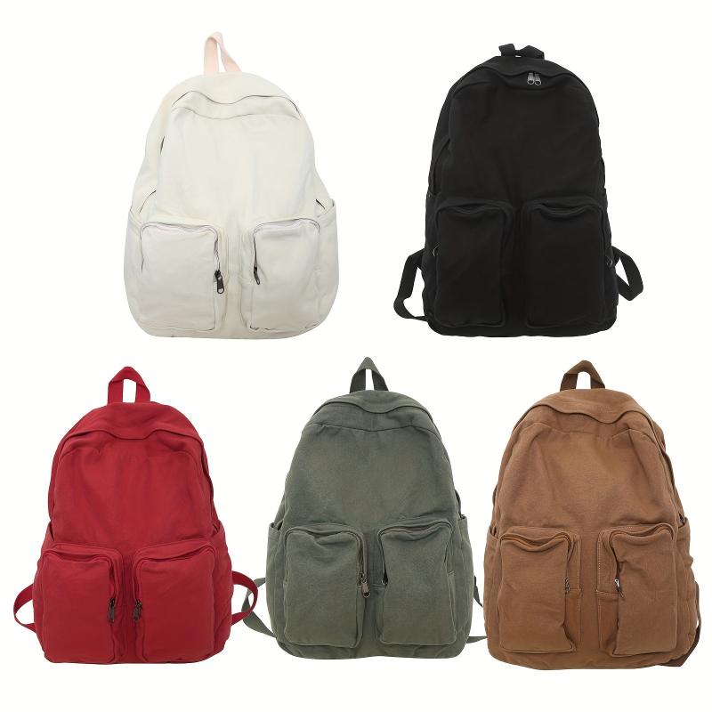 Vintage Canvas Preppy Backpack College Travel Knapsack Laptop Bookbag
