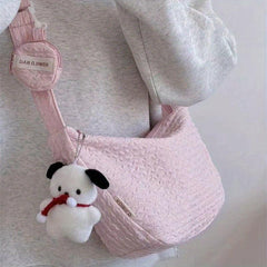 Foldable Shoulder Bag Zipper Bag Adjustable Strap Crossbody Bag