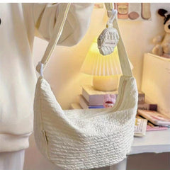 Foldable Shoulder Bag Zipper Bag Adjustable Strap Crossbody Bag