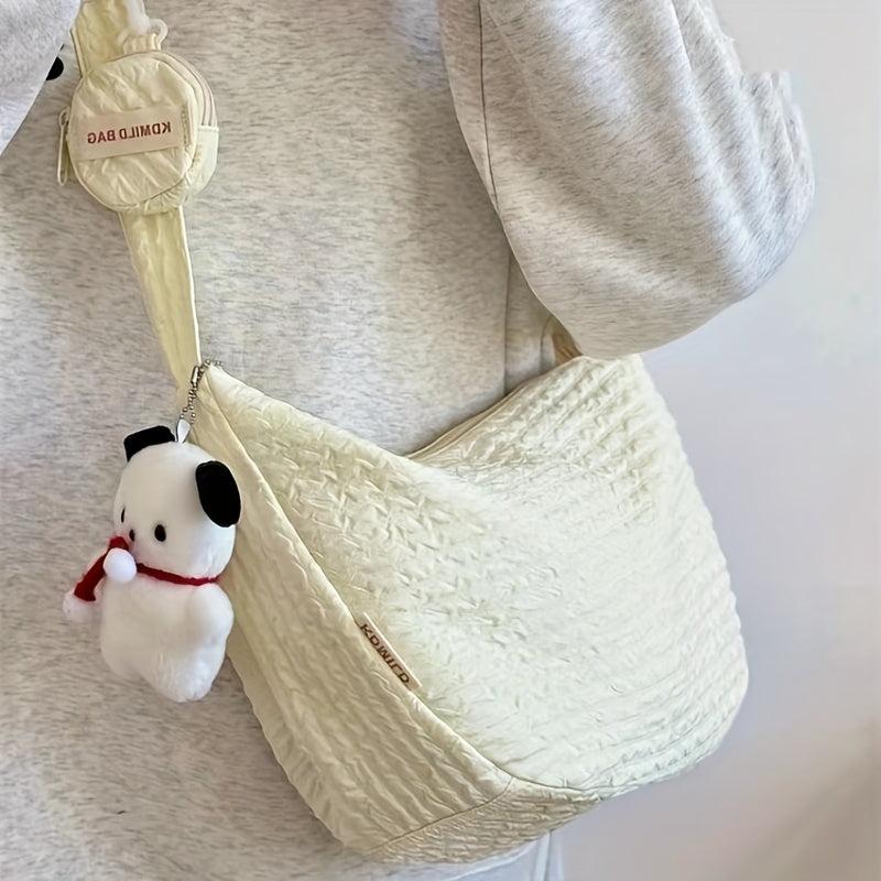 Foldable Shoulder Bag Zipper Bag Adjustable Strap Crossbody Bag