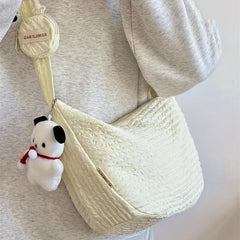 Foldable Shoulder Bag Zipper Bag Adjustable Strap Crossbody Bag