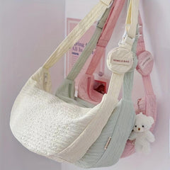 Foldable Shoulder Bag Zipper Bag Adjustable Strap Crossbody Bag