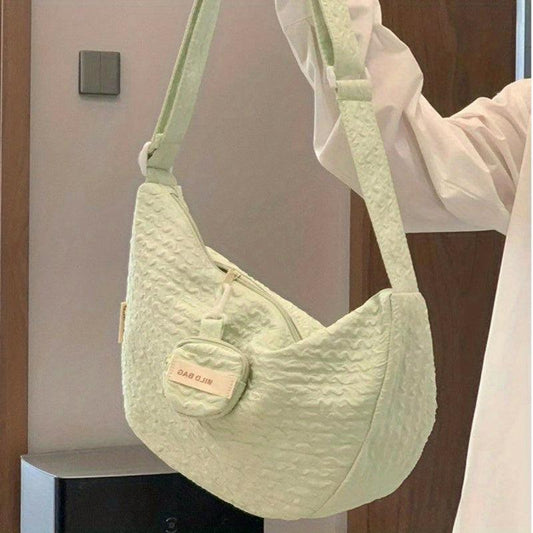 Foldable Shoulder Bag Zipper Bag Adjustable Strap Crossbody Bag