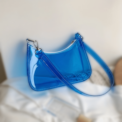 Transparent Zipper Bag Minimalist Solid Shoulder Crossbody Bag