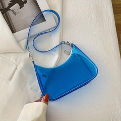 Transparent Zipper Bag Minimalist Solid Shoulder Crossbody Bag
