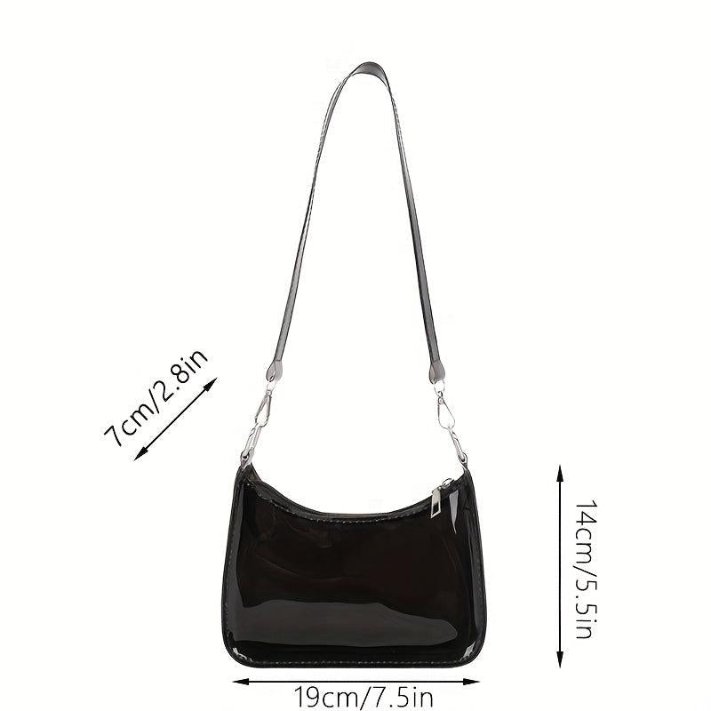 Transparent Zipper Bag Minimalist Solid Shoulder Crossbody Bag