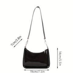 Transparent Zipper Bag Minimalist Solid Shoulder Crossbody Bag