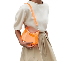 Transparent Zipper Bag Minimalist Solid Shoulder Crossbody Bag