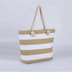 Striped Pattern Tote Casual Bag Large Capacity Shoulder Bag Beach Handbag