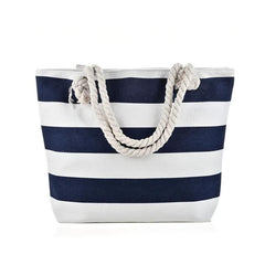 Striped Pattern Tote Casual Bag Large Capacity Shoulder Bag Beach Handbag