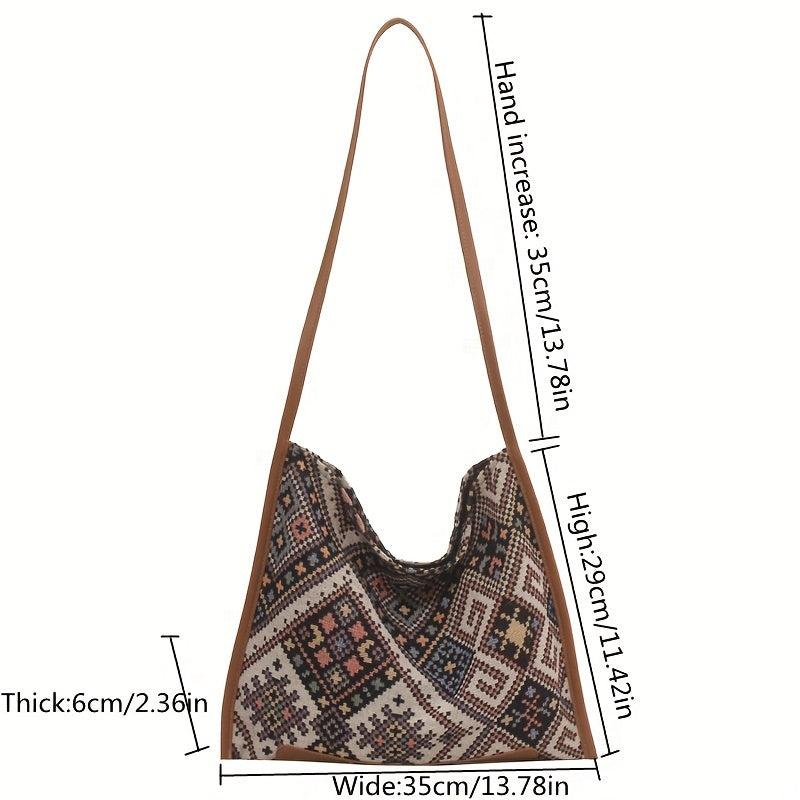 Tribal Style Geometric Shoulder Bag for Women