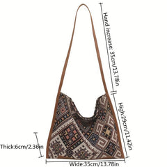 Tribal Style Geometric Shoulder Bag for Women