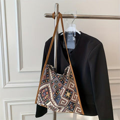Tribal Style Geometric Shoulder Bag for Women