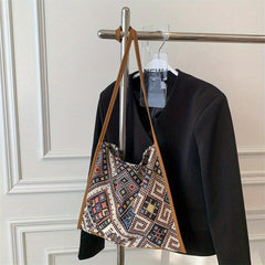 Tribal Style Geometric Shoulder Bag for Women