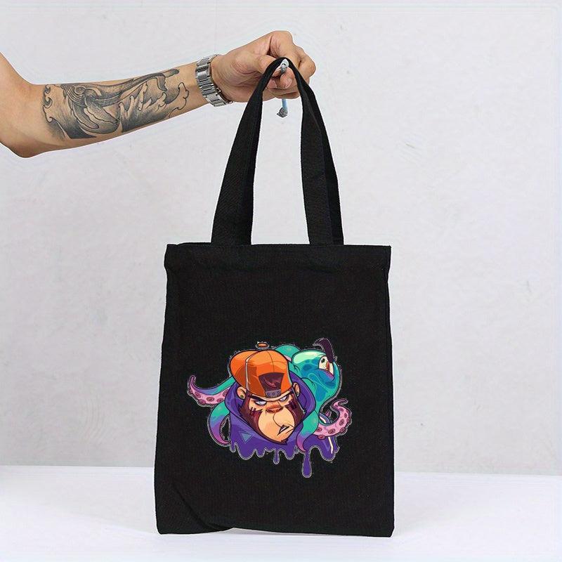 Octopus Print Canvas Tote Bag Shoulder Bag