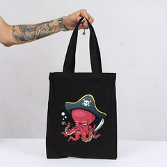 Octopus Print Canvas Tote Bag Shoulder Bag