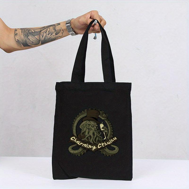 Octopus Print Canvas Tote Bag Shoulder Bag