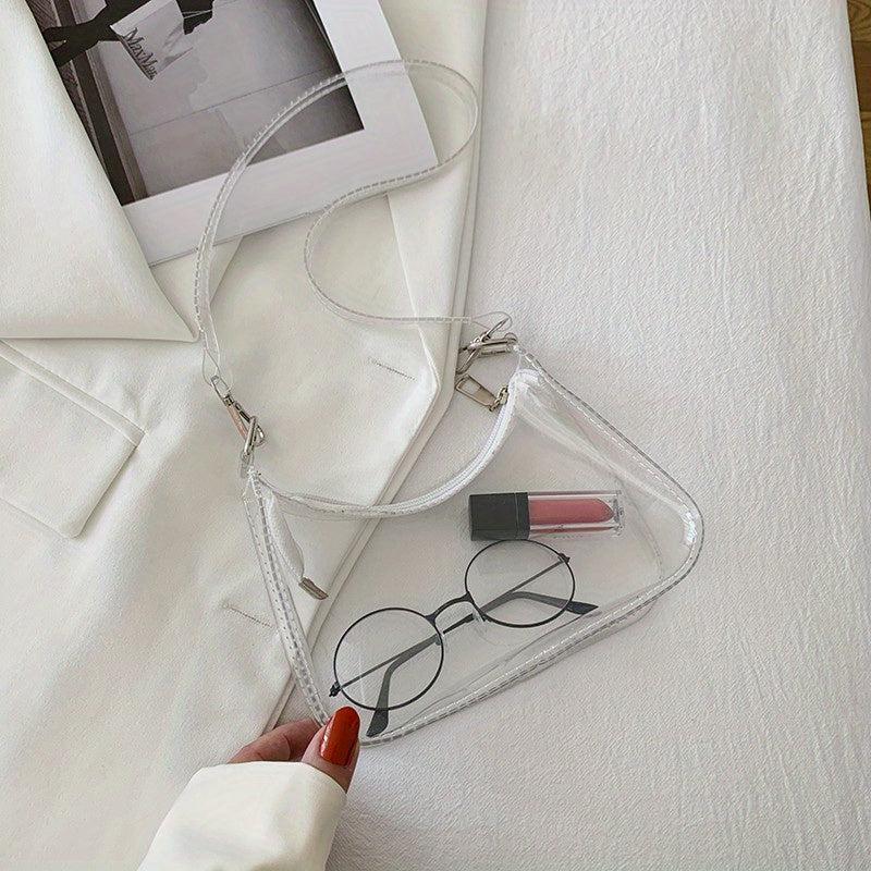Clear PVC Baguette Bag Waterproof Travel Beach Jelly Shoulder Purses