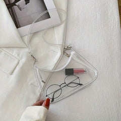 Clear PVC Baguette Bag Waterproof Travel Beach Jelly Shoulder Purses
