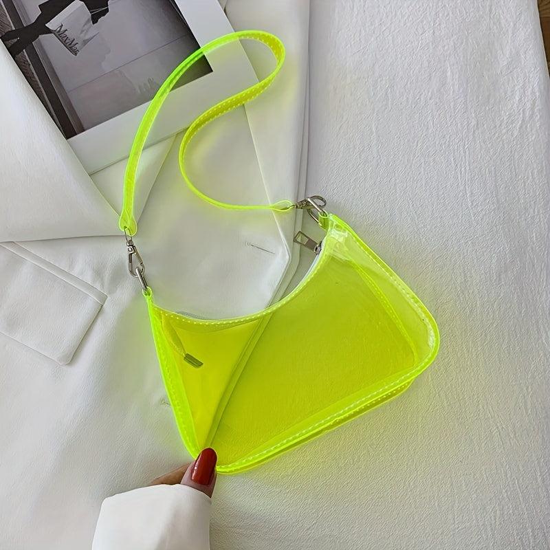 Clear PVC Baguette Bag Waterproof Travel Beach Jelly Shoulder Purses