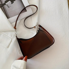 Clear PVC Baguette Bag Waterproof Travel Beach Jelly Shoulder Purses
