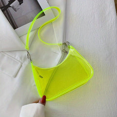 Clear PVC Baguette Bag Waterproof Travel Beach Jelly Shoulder Purses