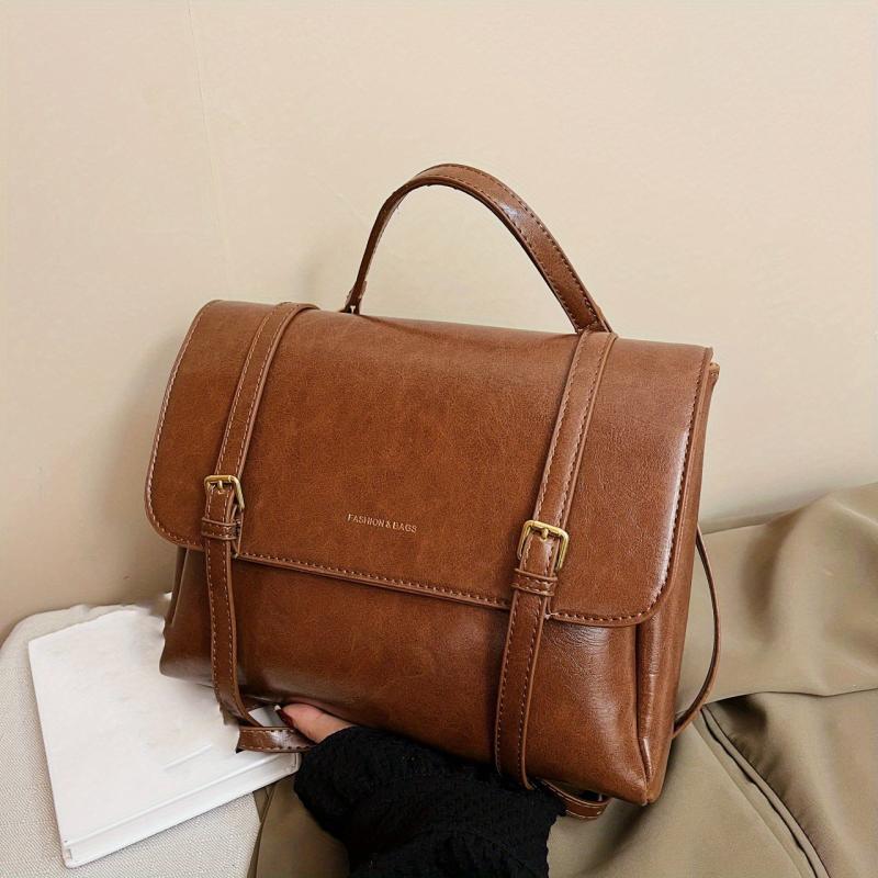 Vintage Flap Crossbody Bag Large Capacity Retro Handbag