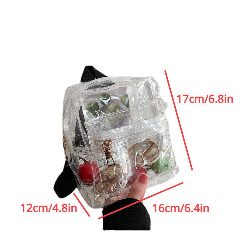 Minimalist Transparent Zipper Backpack Small Waterproof Bag