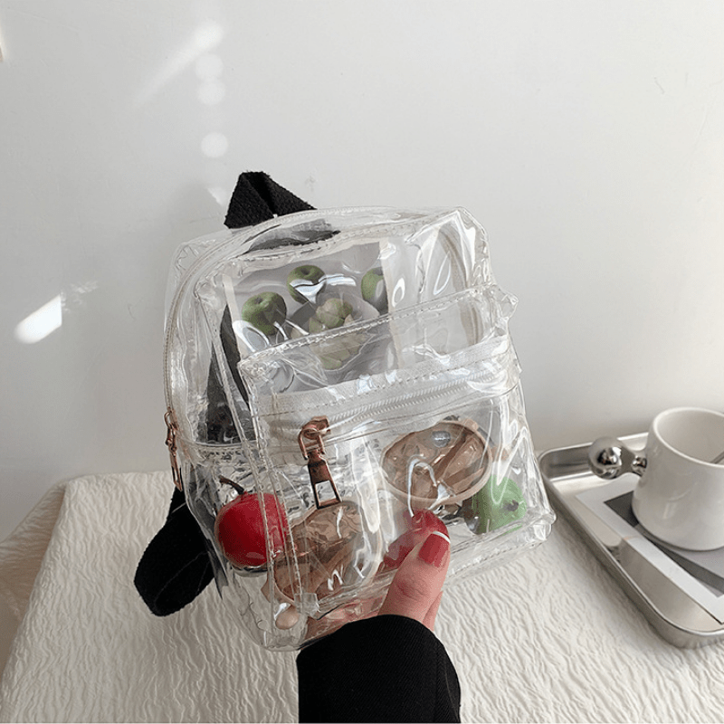Minimalist Transparent Zipper Backpack Small Waterproof Bag