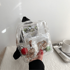 Minimalist Transparent Zipper Backpack Small Waterproof Bag