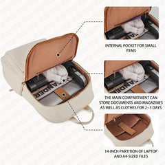 Large Capacity Laptop Backpack Preppy Back To School Daypack Casual Travel