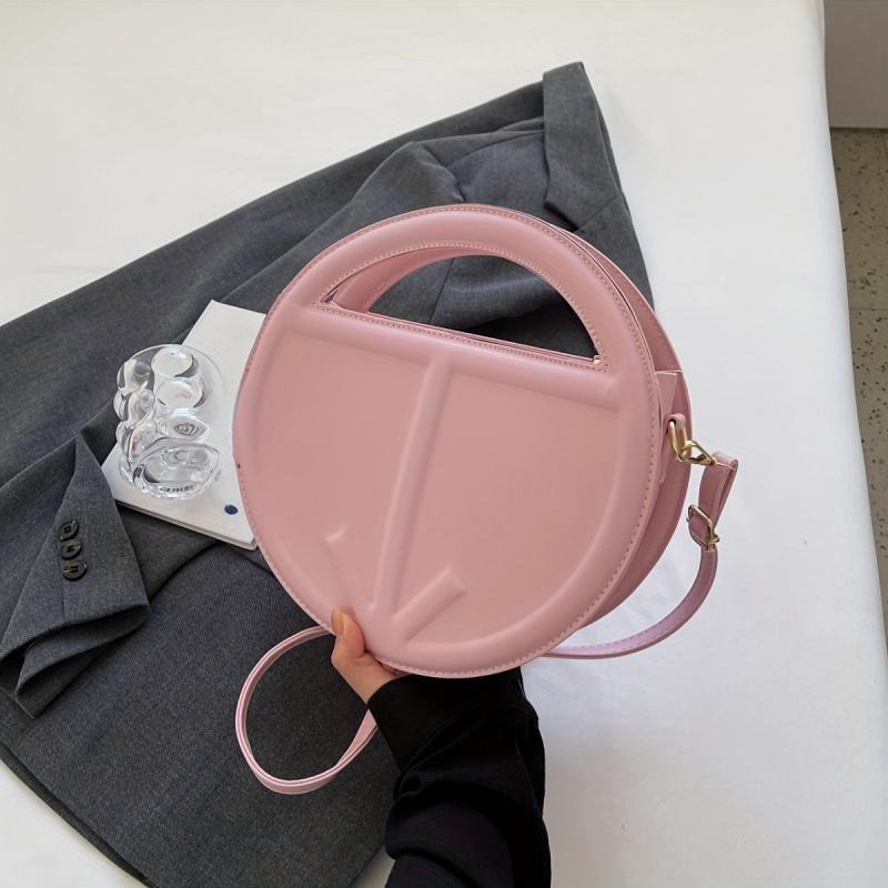 Round Crossbody Bag Shoulder Bag Women's Casual Handbag