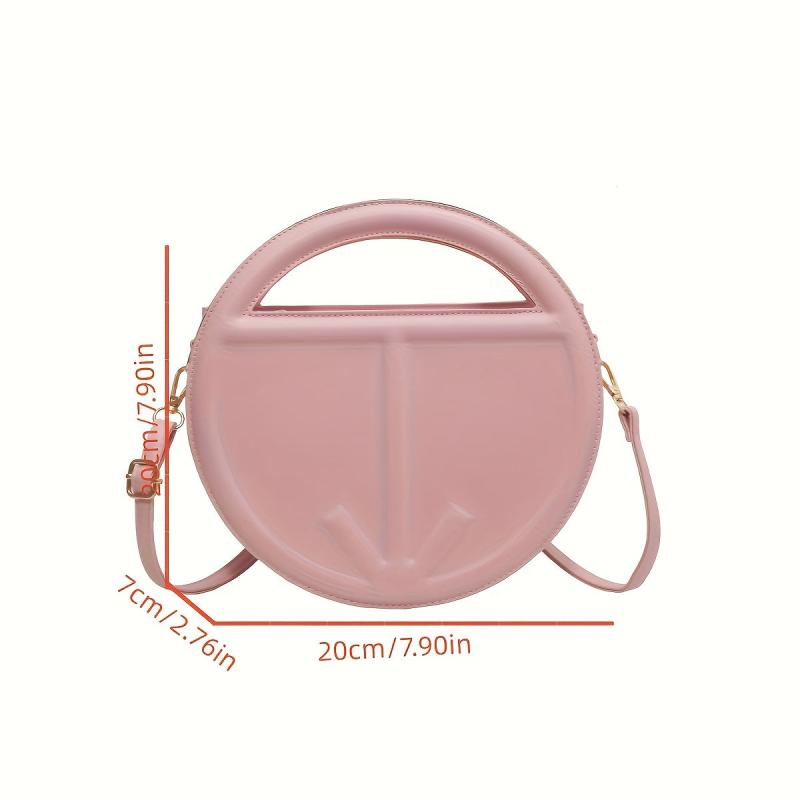 Round Crossbody Bag Shoulder Bag Women's Casual Handbag
