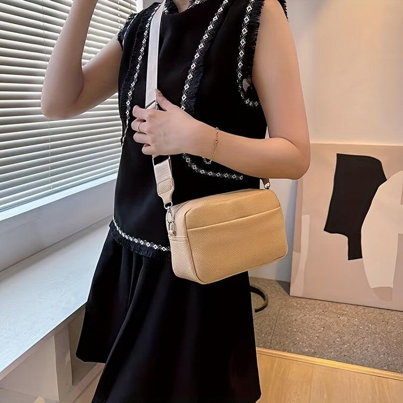 Lychee Pattern Crossbody Bag for Women with Wide Shoulder Strap
