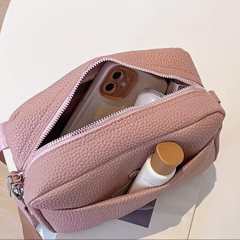 Lychee Pattern Crossbody Bag for Women with Wide Shoulder Strap