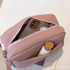 Lychee Pattern Crossbody Bag for Women with Wide Shoulder Strap