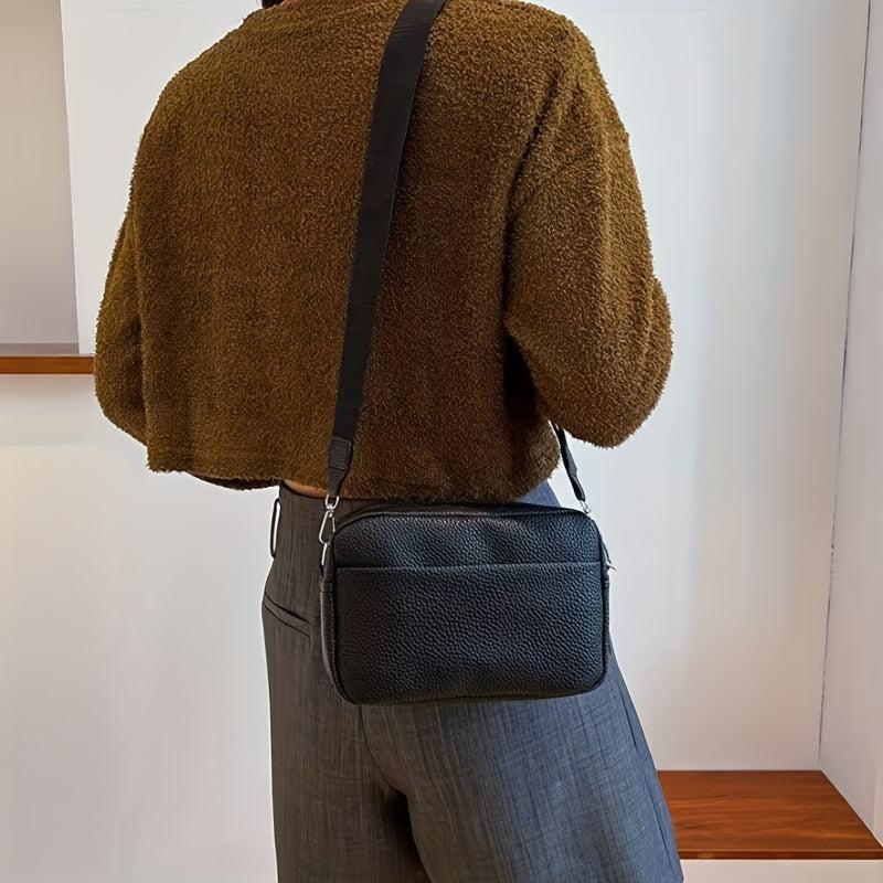 Lychee Pattern Crossbody Bag for Women with Wide Shoulder Strap