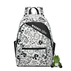 Women's Cartoon Graffiti Backpack Multifunctional Large Capacity